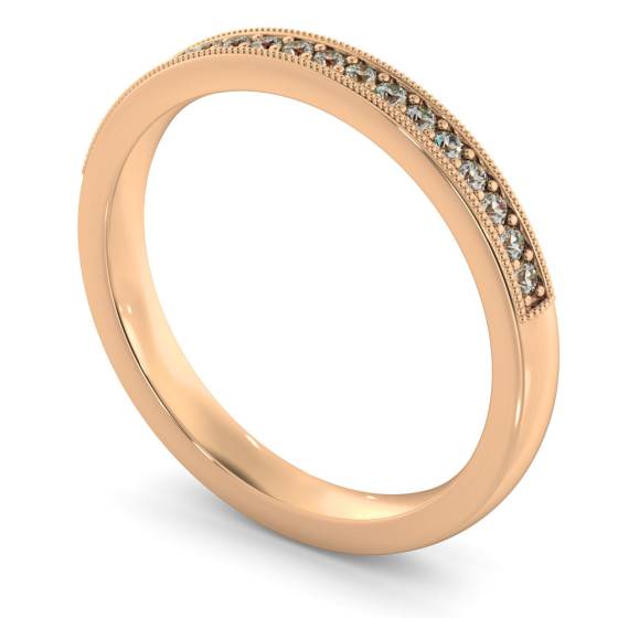 PAVO Round cut Vintage Half Eternity Band