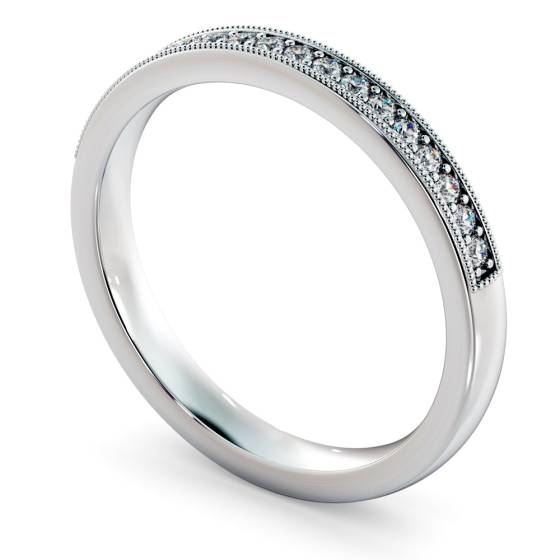 PAVO Round cut Vintage Half Eternity Band