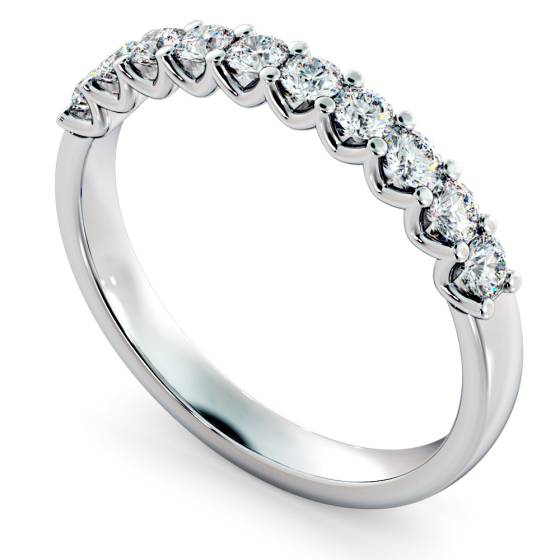 CORONA U Prong Round cut Half Eternity Ring