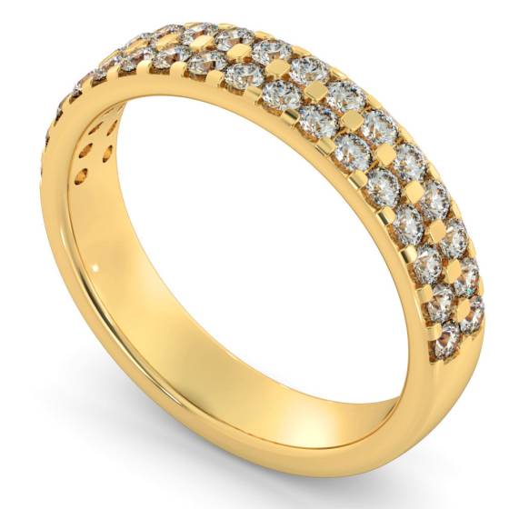 TAURUS Double row Round cut Half Eternity Ring