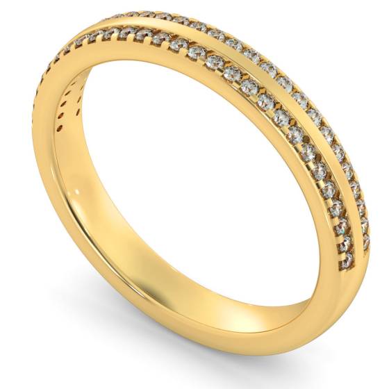 SARGAS Double row Round cut Half Eternity Ring