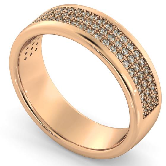 SABIK Triple row Round cut Half Eternity Band