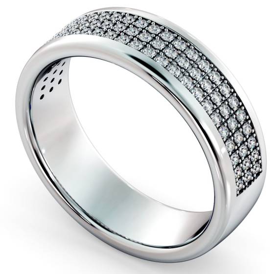 SABIK Triple row Round cut Half Eternity Band