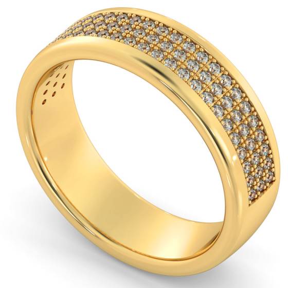 SABIK Triple row Round cut Half Eternity Band