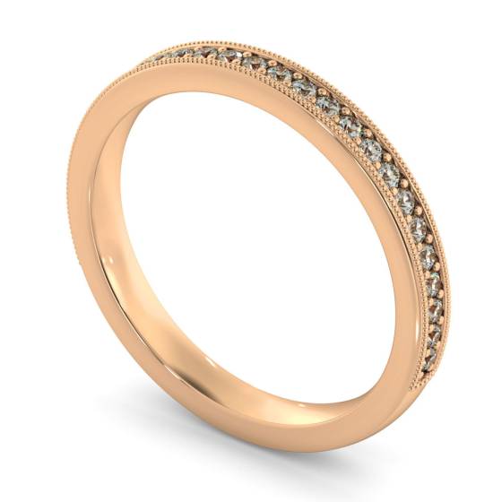 PAVO 60% Round cut Vintage Half Eternity Band