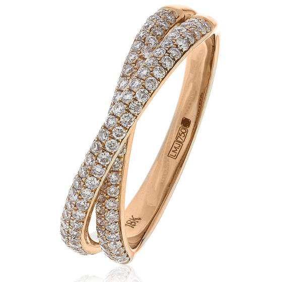 HRRHE962 Wave Round cut 60% Eternity Ring