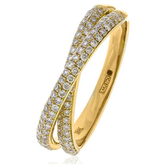 HRRHE962 Wave Round cut 60% Eternity Ring