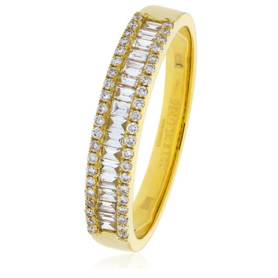 HRRHE968 Diamond Edge Round cut Half Eternity Ring