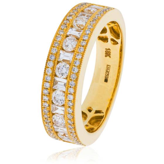 HRRHE970 Fancy Mixed Round cut Half Eternity Ring