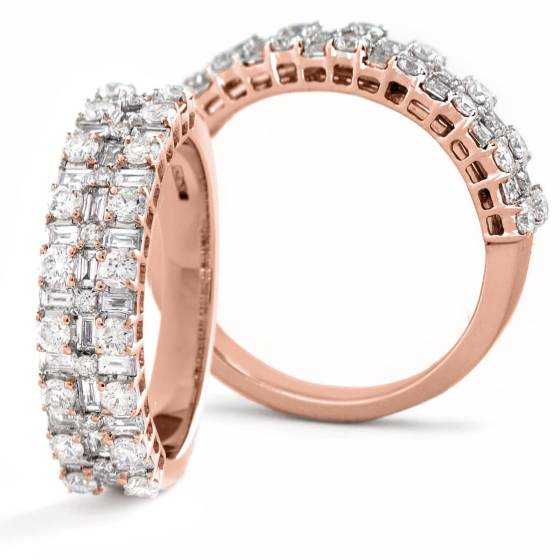 HRRHE971 Designer Mixed Round cut Half Eternity Ring