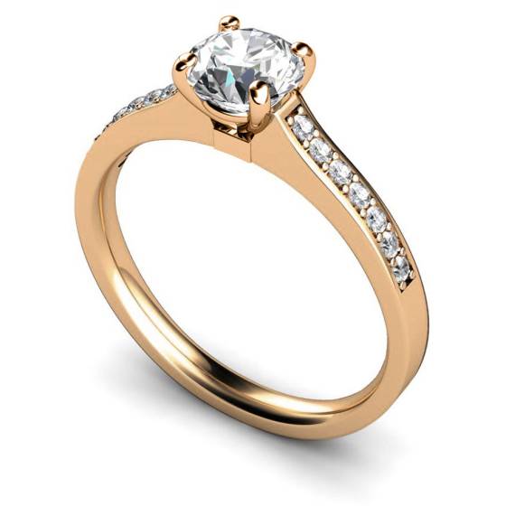 HRRSD457 Round Shoulder Diamond Ring