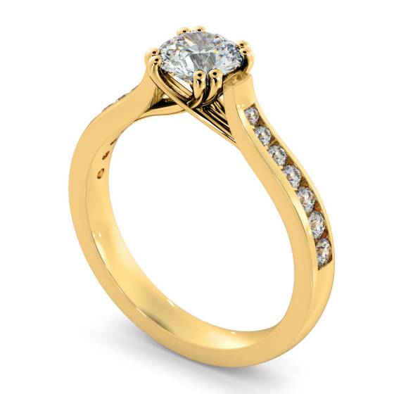 HRRSD629 Crossover Round cut Diamond Ring with Accent Stones