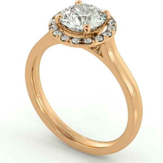 HRRSD681 Round Halo Diamond Ring