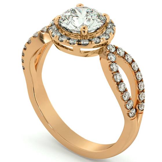 HRRSD697 Art Deco Round cut Halo Diamond Ring