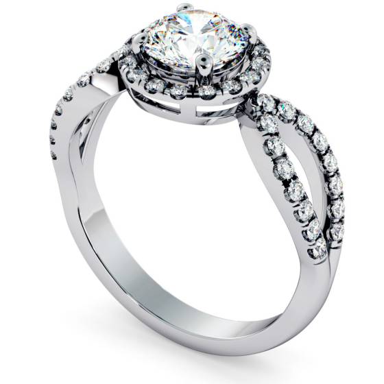 HRRSD697 Art Deco Round cut Halo Diamond Ring