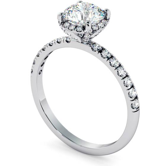 HRRSD700 Round cut Studded Prongs Halo Diamond Ring