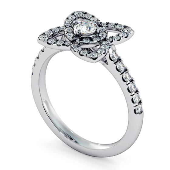 HRRSD726 Lotus Motif Halo Diamond Ring