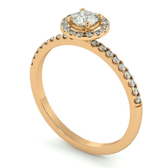 HRRSD735 Round cut High set Halo Diamond Ring