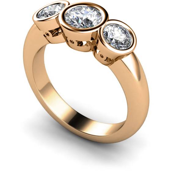 HRRTR108 Round 3 Stone Diamond Ring