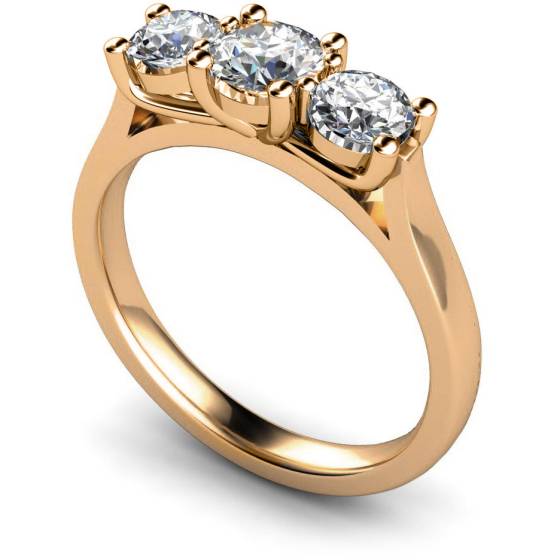 HRRTR134 Round 3 Stone Diamond Ring