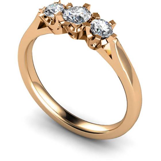 HRRTR159 Round 3 Stone Diamond Ring