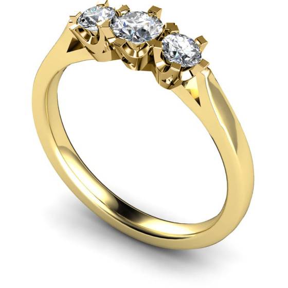 HRRTR159 Round 3 Stone Diamond Ring