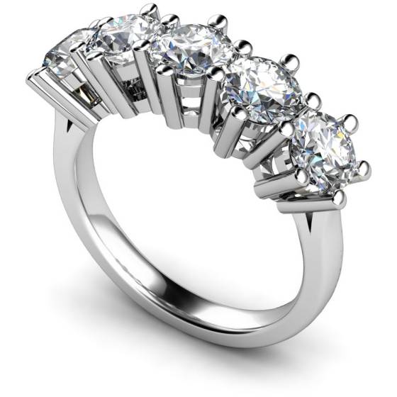 HRRTR205 Round 5 Stone Diamond Ring