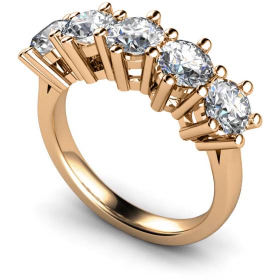 HRRTR205 Round 5 Stone Diamond Ring