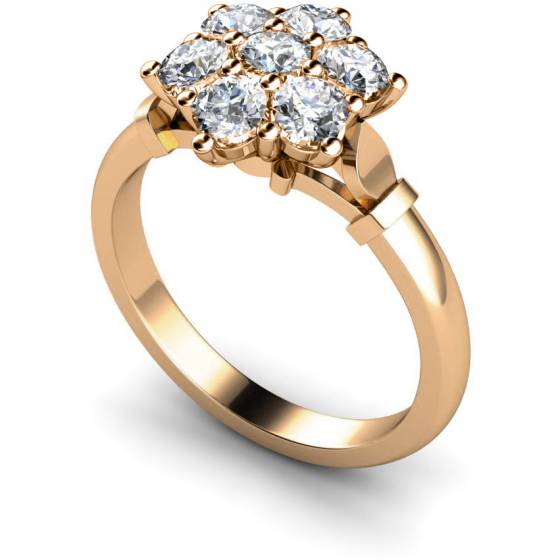 HRRTR241 Round Cluster 7 Stone Diamond Ring