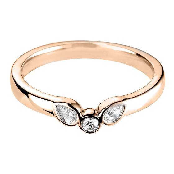 HRRWB017 Round cut Diamond Shaped Wedding Ring