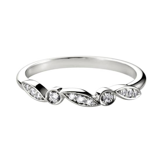HRRWB028 Round cut Diamond Shaped Wedding Ring