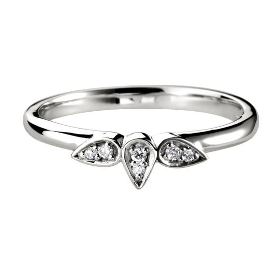 HRRWB030 Round cut Diamond Shaped Wedding Ring