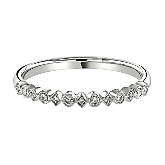 HRRWB035 Round cut Diamond Shaped Wedding Ring