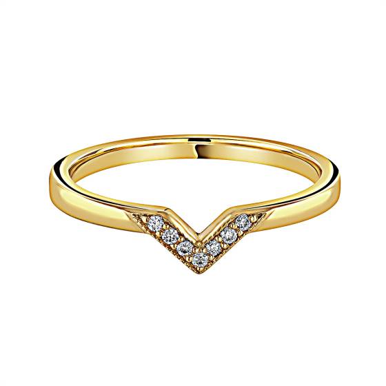 HRRWB042 Round cut Diamond Shaped Wedding Ring