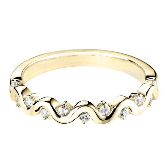 CRUX Round cut Diamond Wave Half Eternity Ring