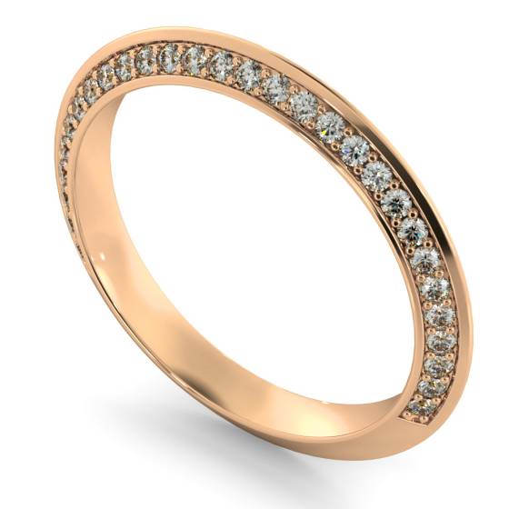 ALYA Knife Edge Round cut Single Sided Diamond Eternity Band