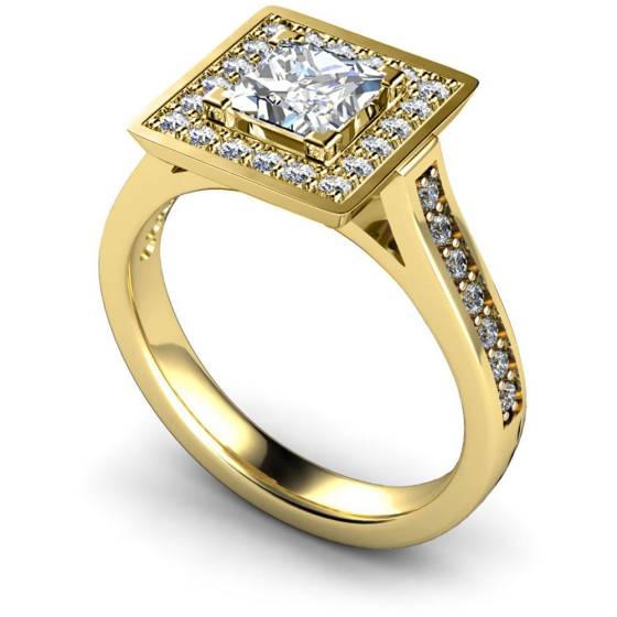 HRXSD249 Princess Halo Diamond Ring