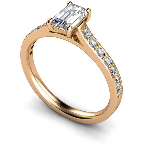 HRXSD338 Emerald Shoulder Diamond Ring