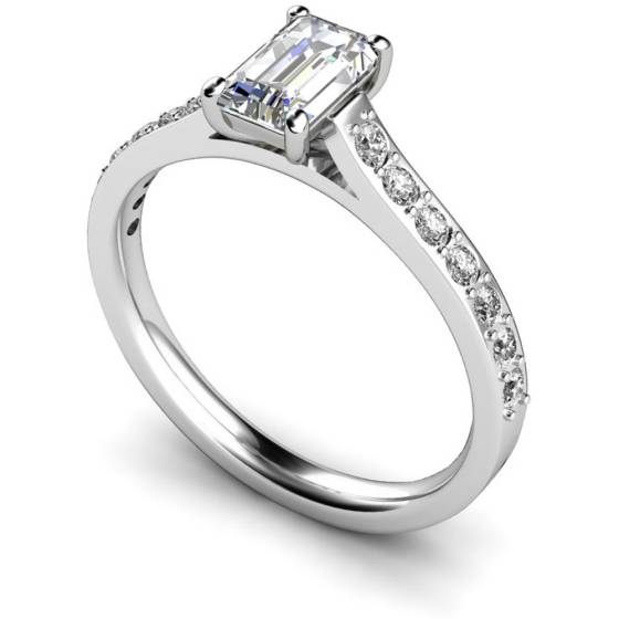 HRXSD338 Emerald Shoulder Diamond Ring