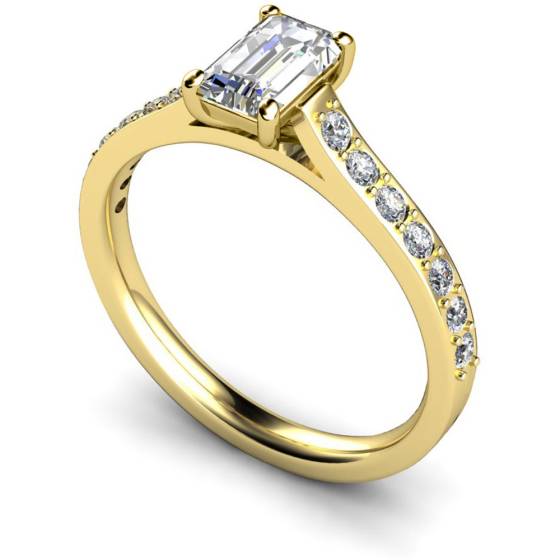 HRXSD338 Emerald Shoulder Diamond Ring