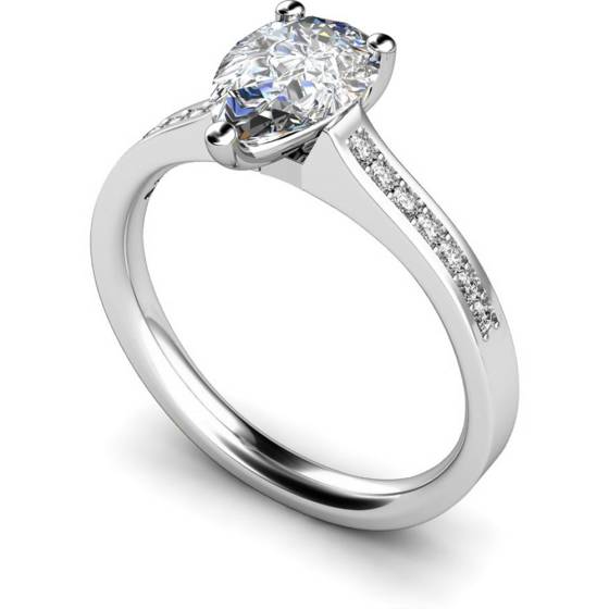 HRXSD453 Pear Shoulder Diamond Ring