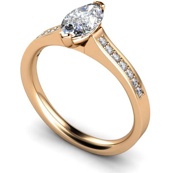 HRXSD473 Two Prongs Marquise Cut Shoulder Diamond Ring
