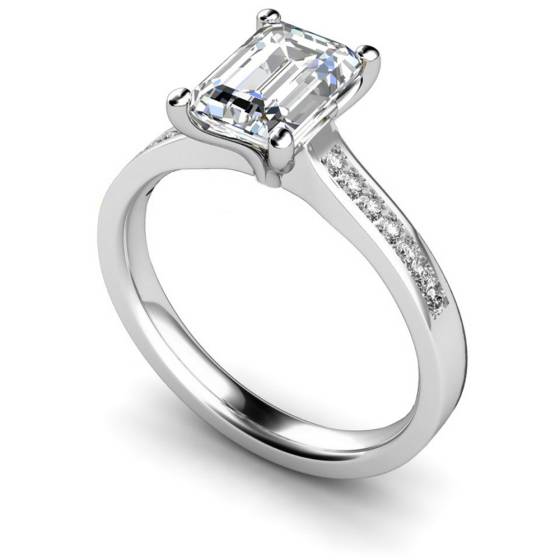 HRXSD609 Emerald Shoulder Diamond Ring