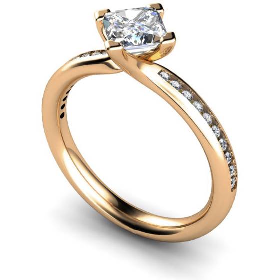 HRXSD623 Four Claws Crossover Setting Shoulder Diamond Ring