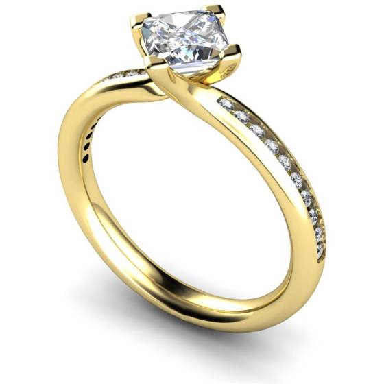 HRXSD623 Four Claws Crossover Setting Shoulder Diamond Ring