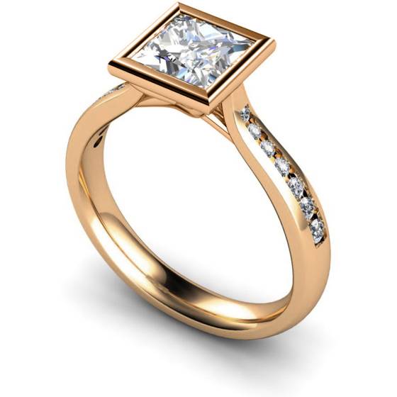 HRXSD632 Princess  Shoulder Diamond Ring