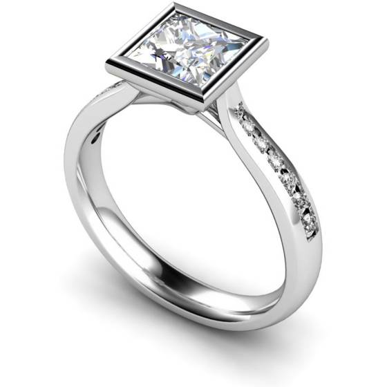 HRXSD632 Princess  Shoulder Diamond Ring