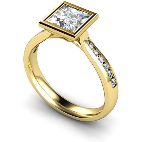 HRXSD632 Princess  Shoulder Diamond Ring