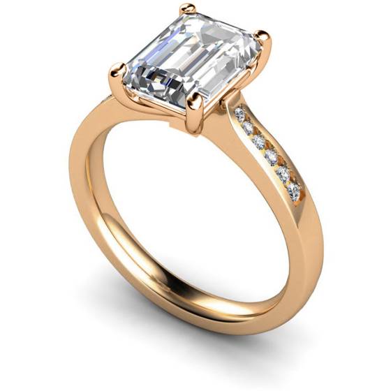 HRXSD633 Emerald Shoulder Diamond Ring