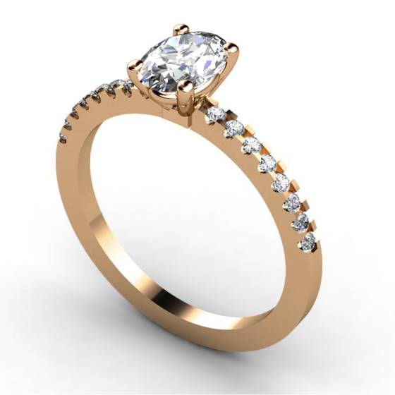 HRXSD647 Oval Shoulder Diamond Ring